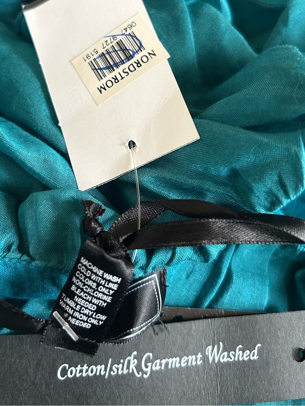 NWT Ya-Da Teal Cotton/Silk Tiered Ruffle Women's sleeveless Top, Size Large - Picture 7 of 7